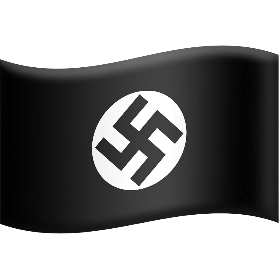 Make a black flag with a white shield in the middle with the SS bolts inside emoji