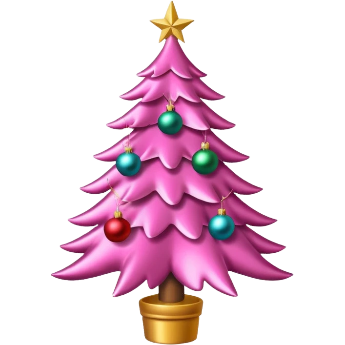 Christmas tree pink emoji