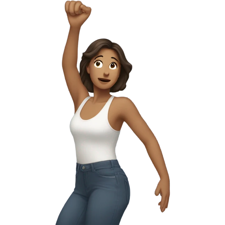 Brunette hitting the woah emoji