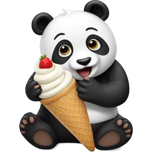 Panda eating ice cream emoji