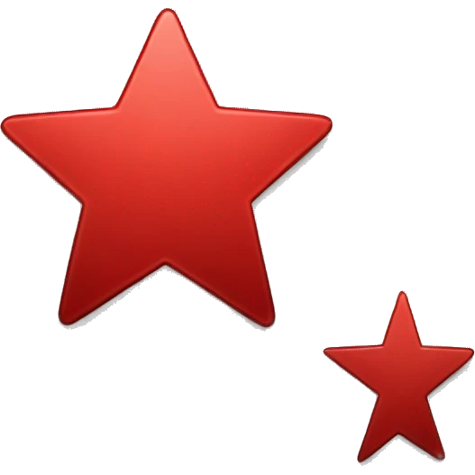 a star on the left colored black, on the right red emoji