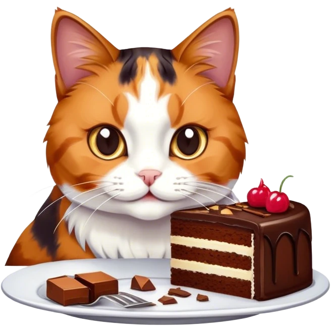 cat eating cake  emoji