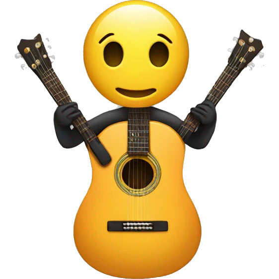 Stick figure with galsses playing guitar emoji