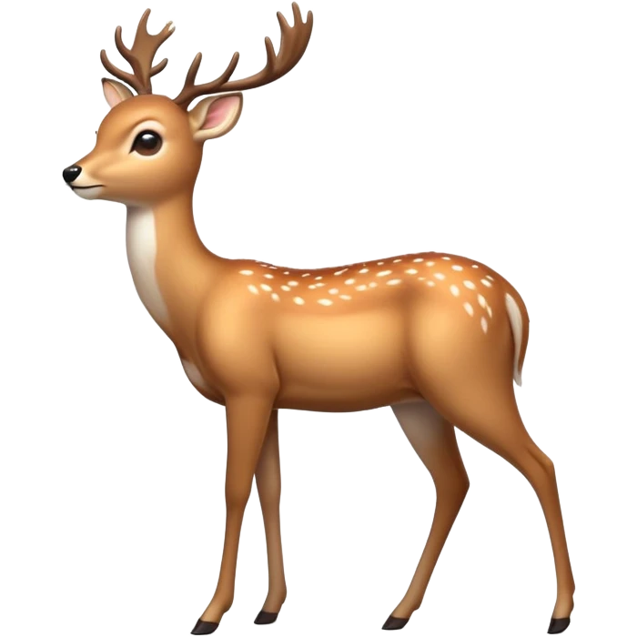 cinematic-[deer]-realistic-full-body-standing on all fours-emoji,-tail-tucked-close,-head-tilted-dramatically,-sleek-[fawn]-fur,-simplified-yet-realistic-focused-features,-highly-detailed,-glowing-with-an-almost-sarcastic-glow emoji