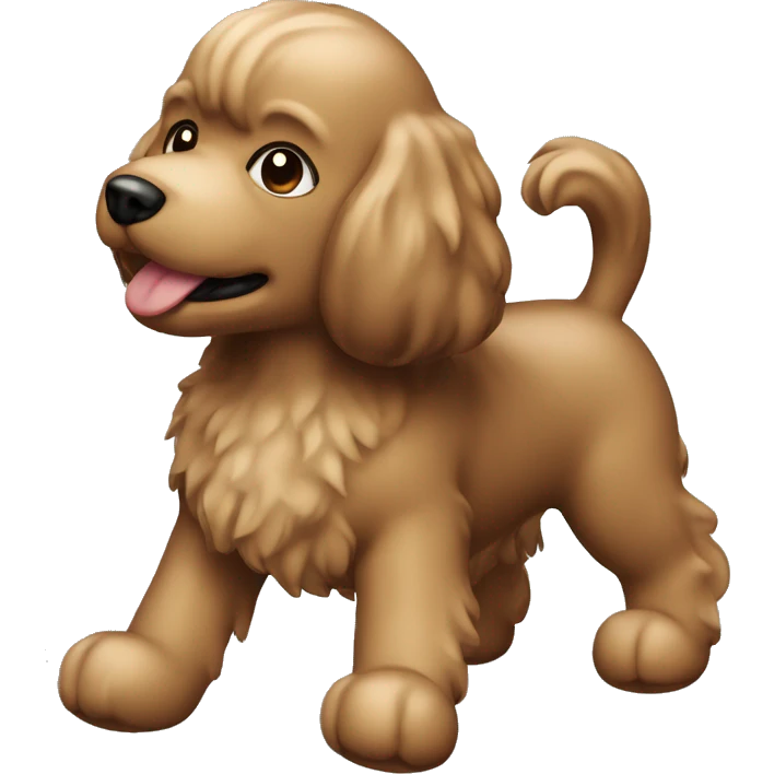 Dog caniche toy marron emoji
