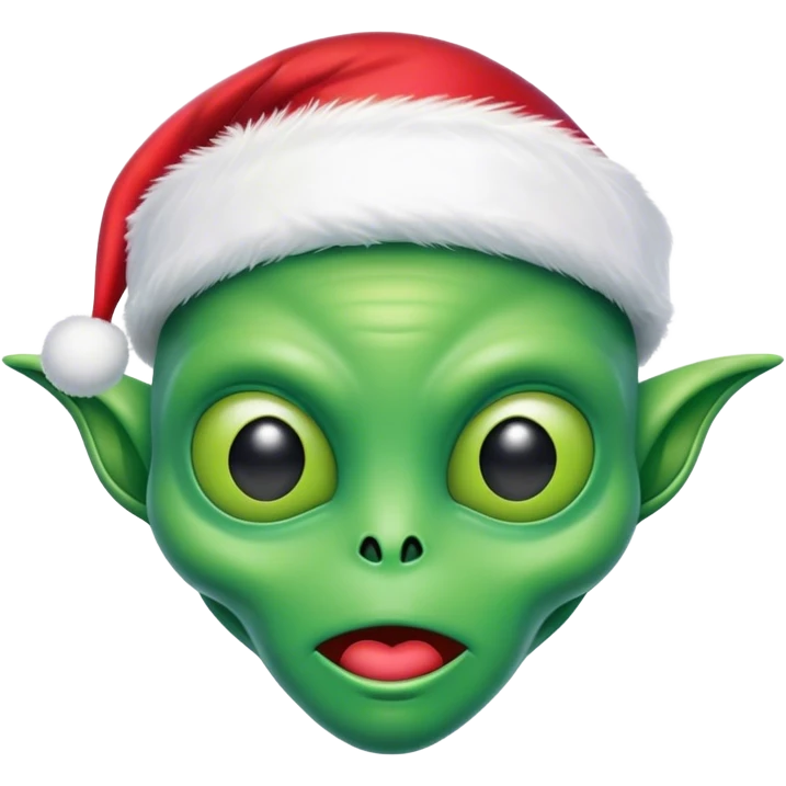 alien wearing a santa hat emoji