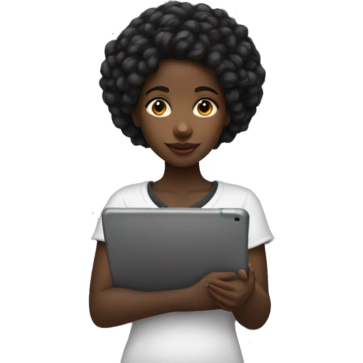 balck girl with ipad emoji