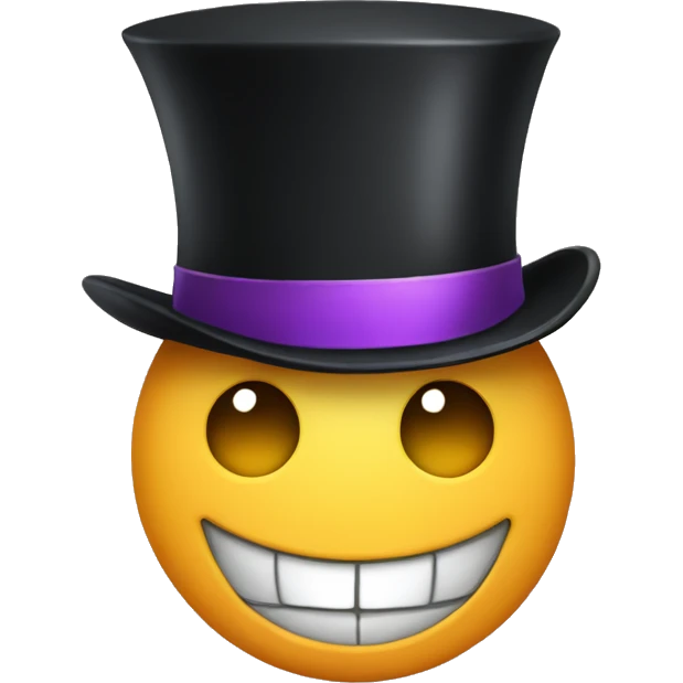a tophat object smiling emoji