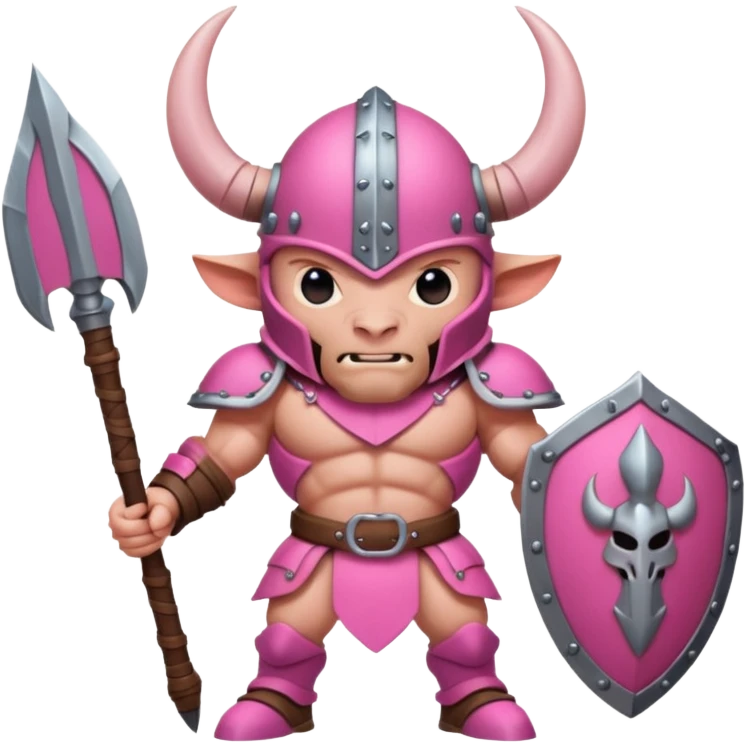 Pink Viking Warrior Ant with armor emoji