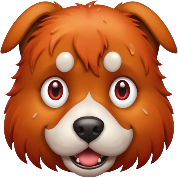 Scary looking red headed dog emoji