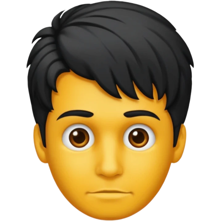 Fais un homme dégarnis sur le haut de son crâne et les cheveux noir court sur le côté emoji