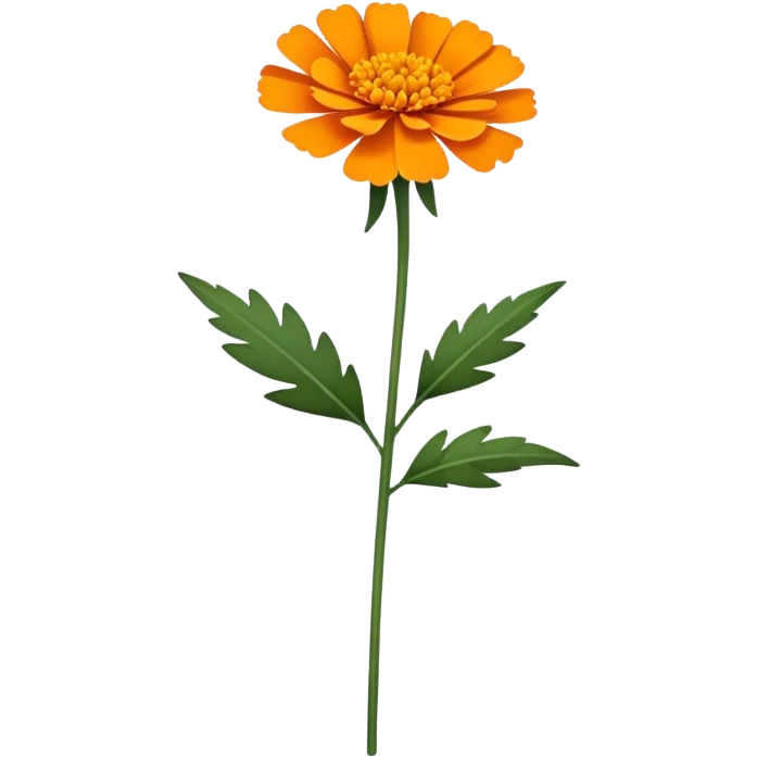 single Marigold, straight stem emoji