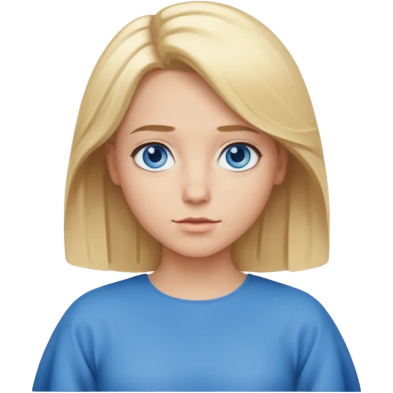 Mid length Blonde hair blue eye with shoulder shrug emoji