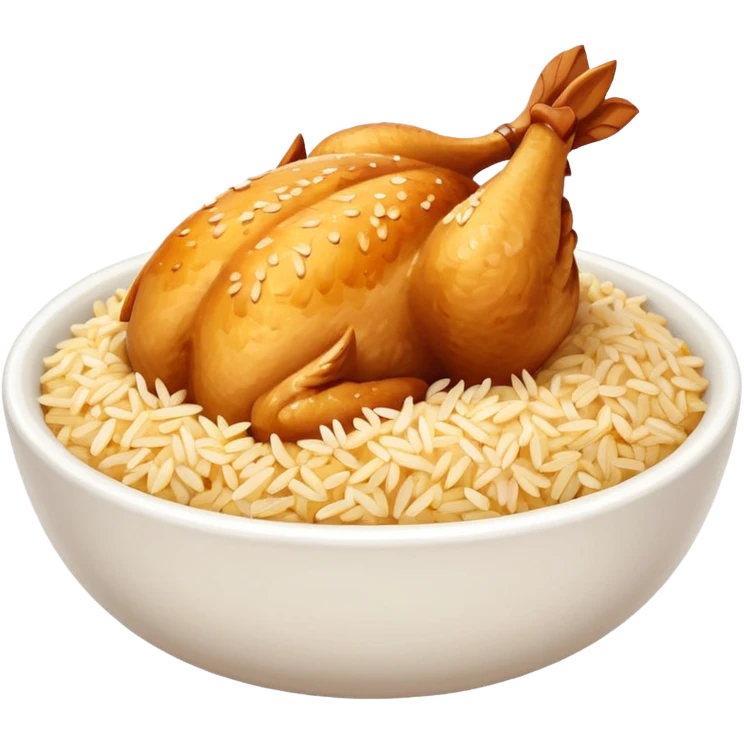 lunch rice with chicken emoji