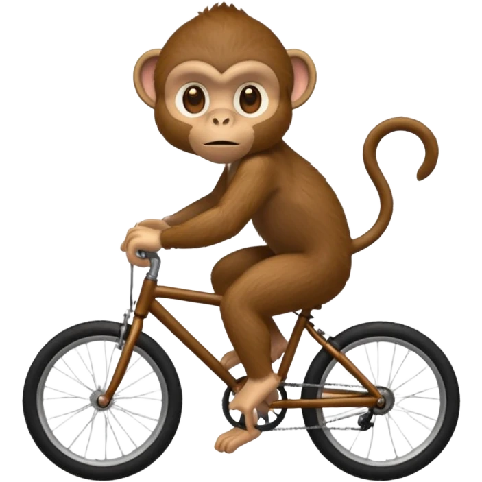 monkey sitting as if he was on a bike but no bike emoji