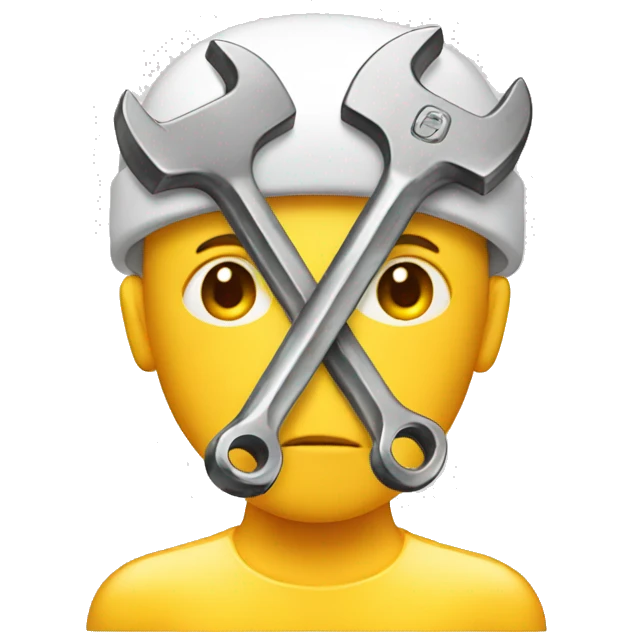 Face with wrench on top emoji