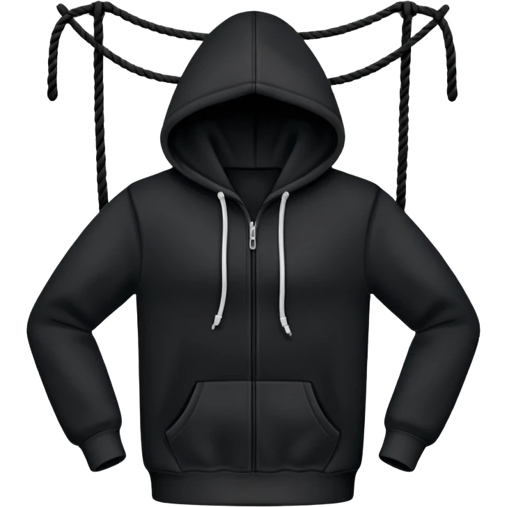 Just Black hoodie, with black ropes  emoji