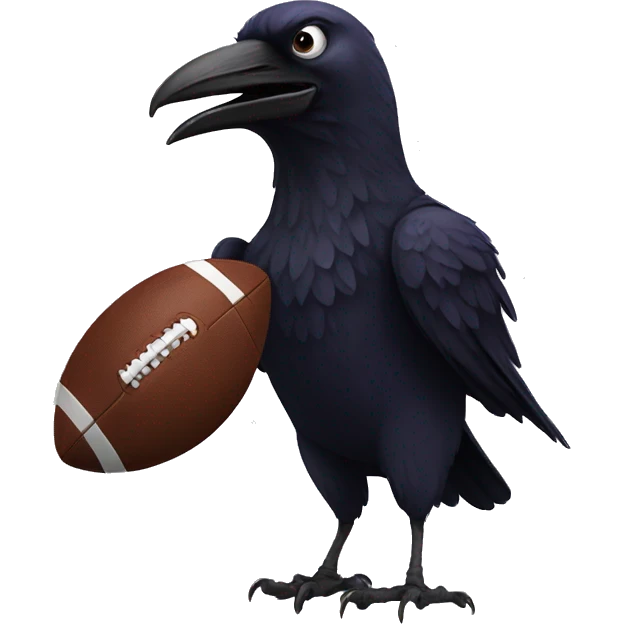 Raven throwing a football emoji