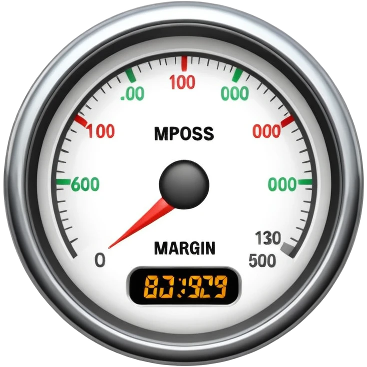 Speedometer emoji with text Gross Margin emoji