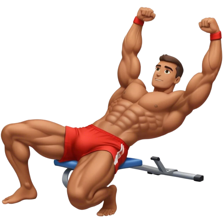 bodybuilder laying-down exercise emoji