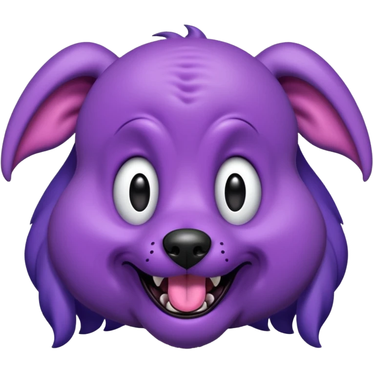 alien dog purple very big folded ear and panting emoji