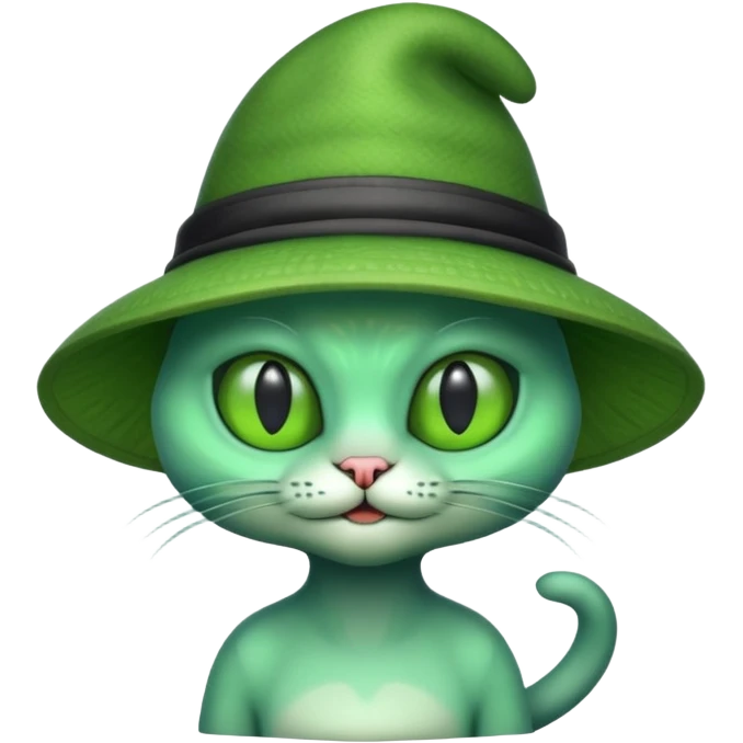 alien cat with hat emoji