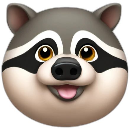 fat raccoon pig emoji