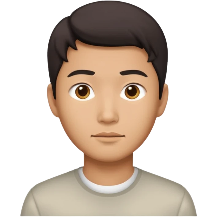 Asian guy looking demure emoji