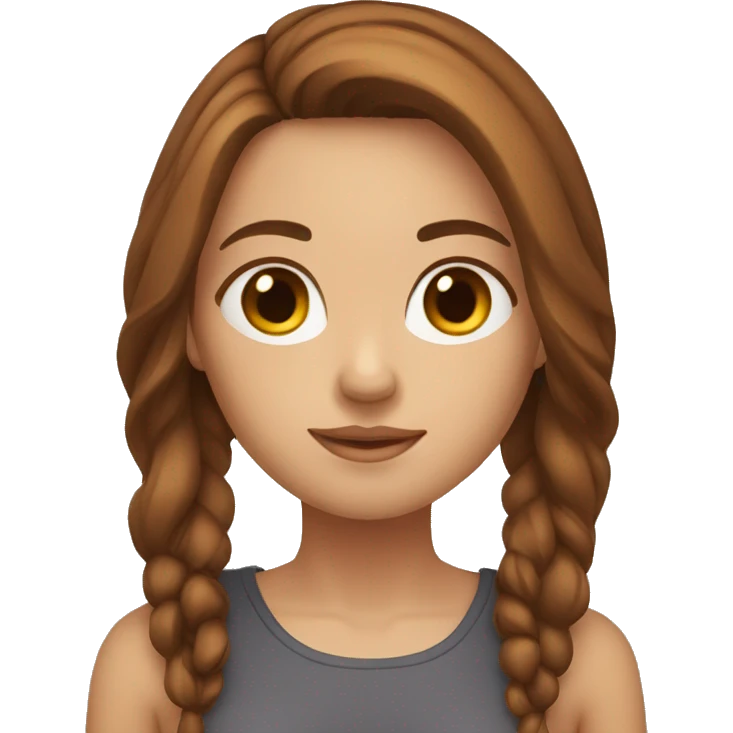 female with brown ling hair. slowain emoji