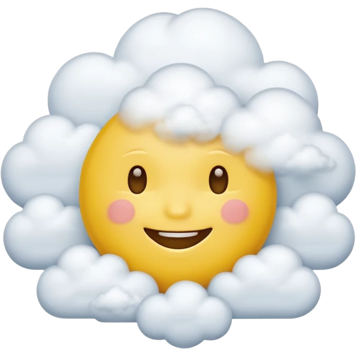 Yellow circle face covered in clouds emoji