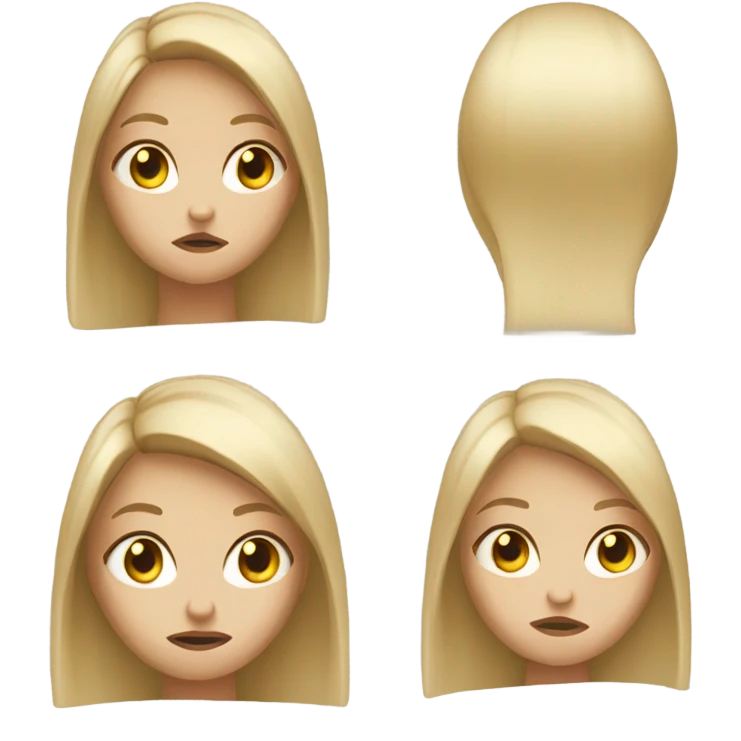 girl straight hair blonde mad emoji