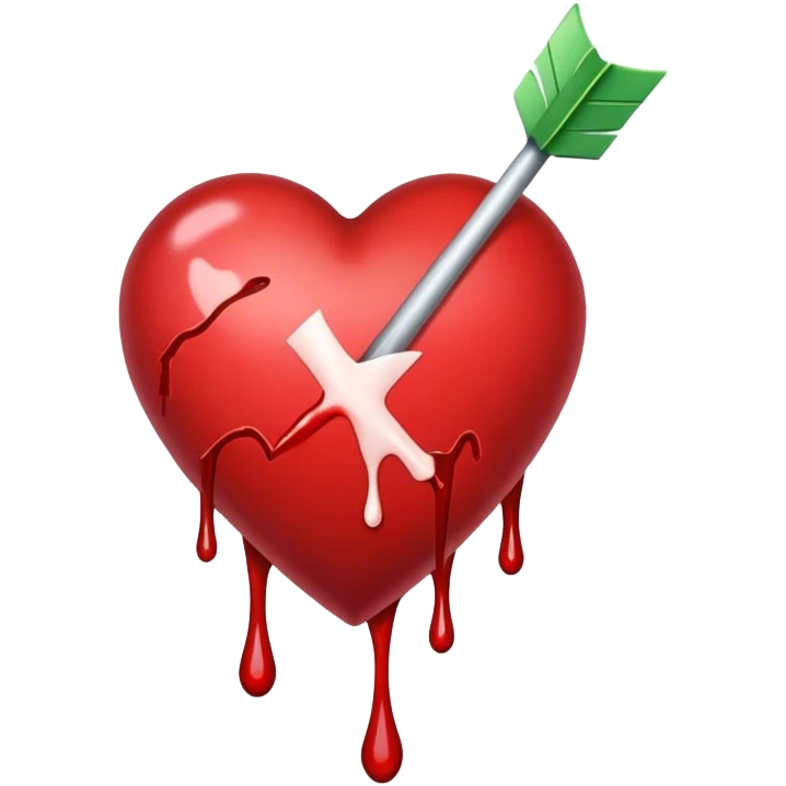 Arrow through a heart with blood drips emoji