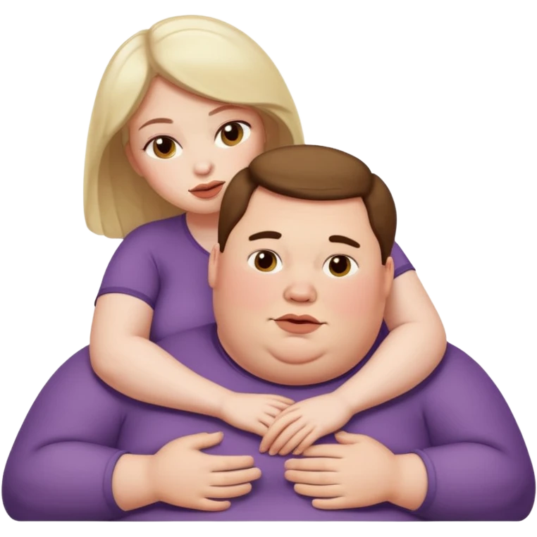 A fat white woman sitting on a white man's face emoji