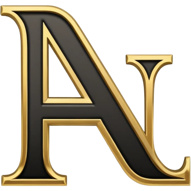 letter N in black and gold emoji