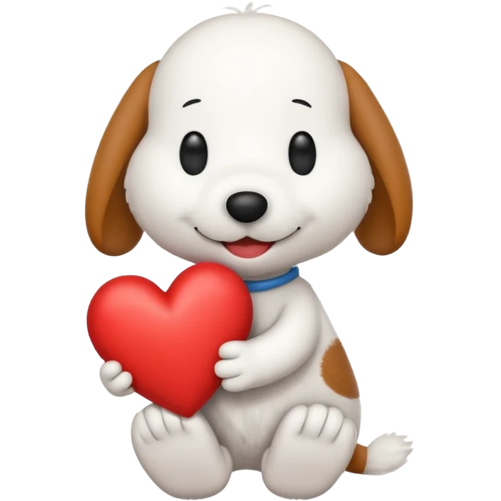 snoopy holding heart emoji