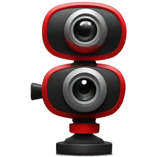 camera de surveillance noir et rouge  emoji