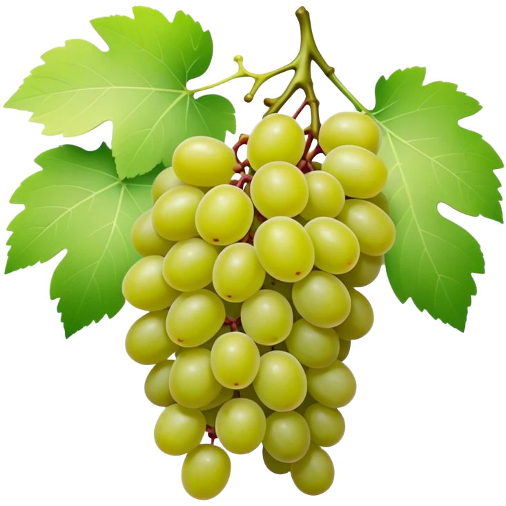 matcha colored grapes with matcha pastel colored leaves emoji