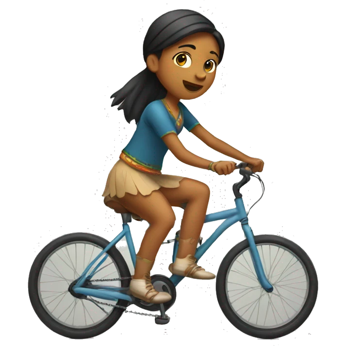 indian girl unicycling emoji