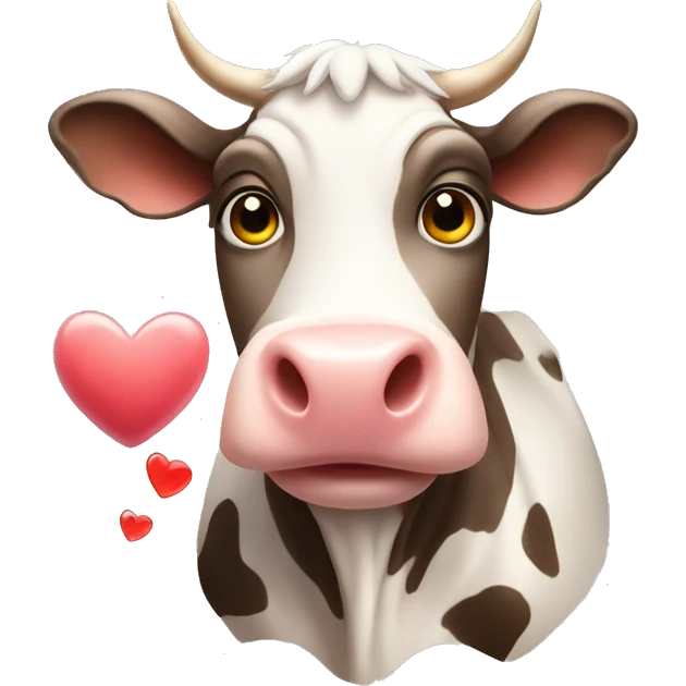 Cow with hearts emoji