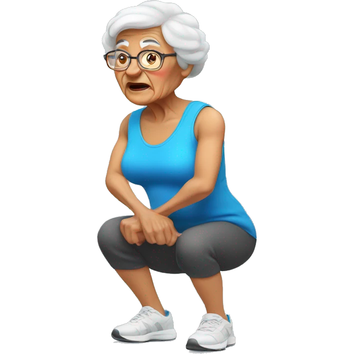  grandma doing squats emoji