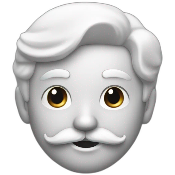 petite moustache qui a sous son nez cheveux noir plaquer d'un côté peau blanc emoji