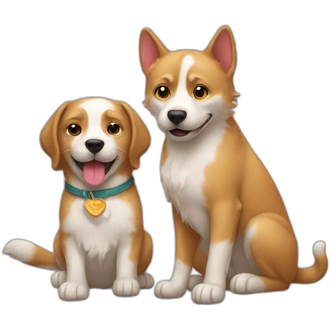 Un chat et un chien emoji