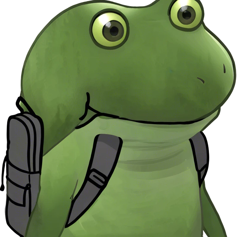 bufo wearing a backpack emoji