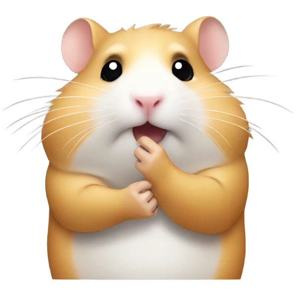 Hamster with hand covering mouth  emoji