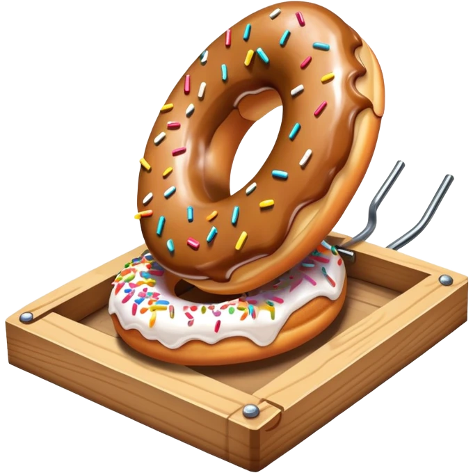A mouse trap with a donut on it emoji