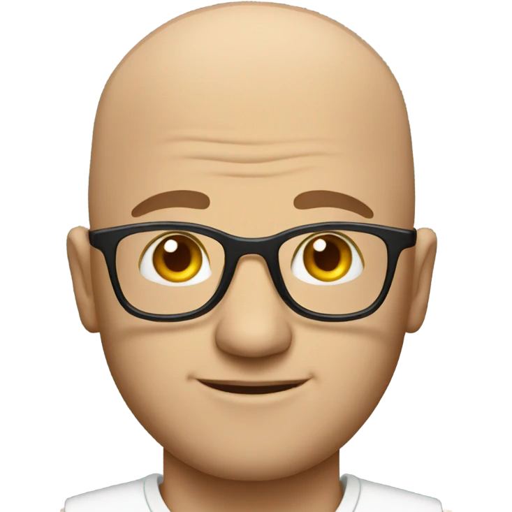 bald man with glasses portrait emoji