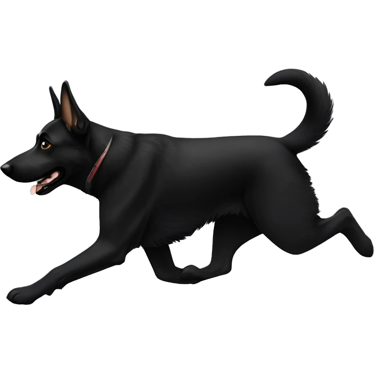 Black german shepherd running emoji