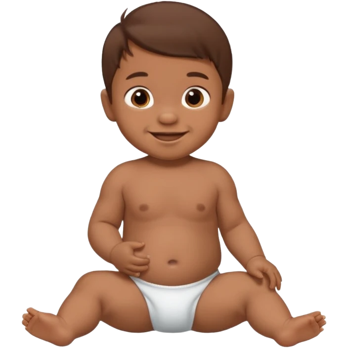 A 1 year old mexican baby boy with brown hair and in diaper emoji