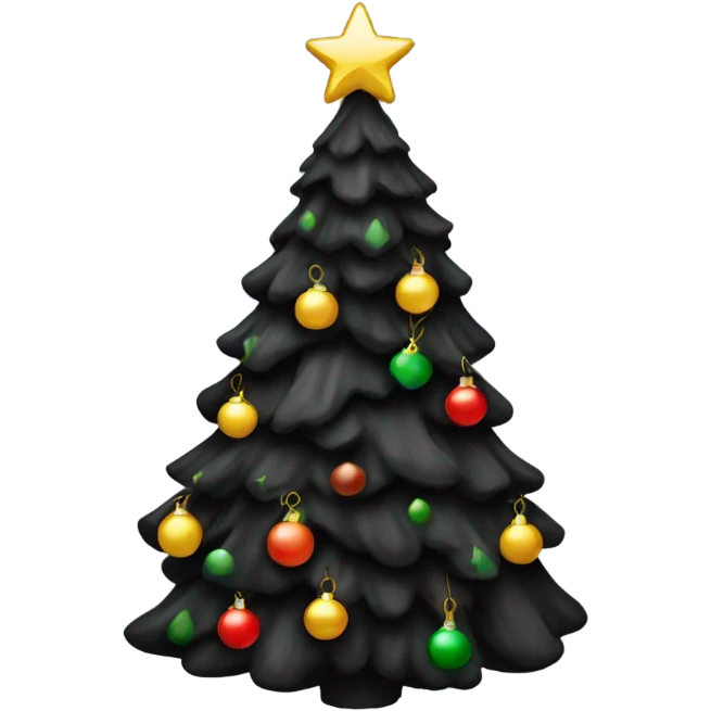 Black christmas tree  emoji