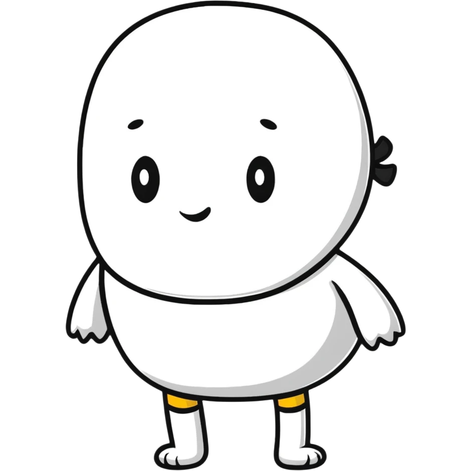 Polack character in cartoon sticker style emoji